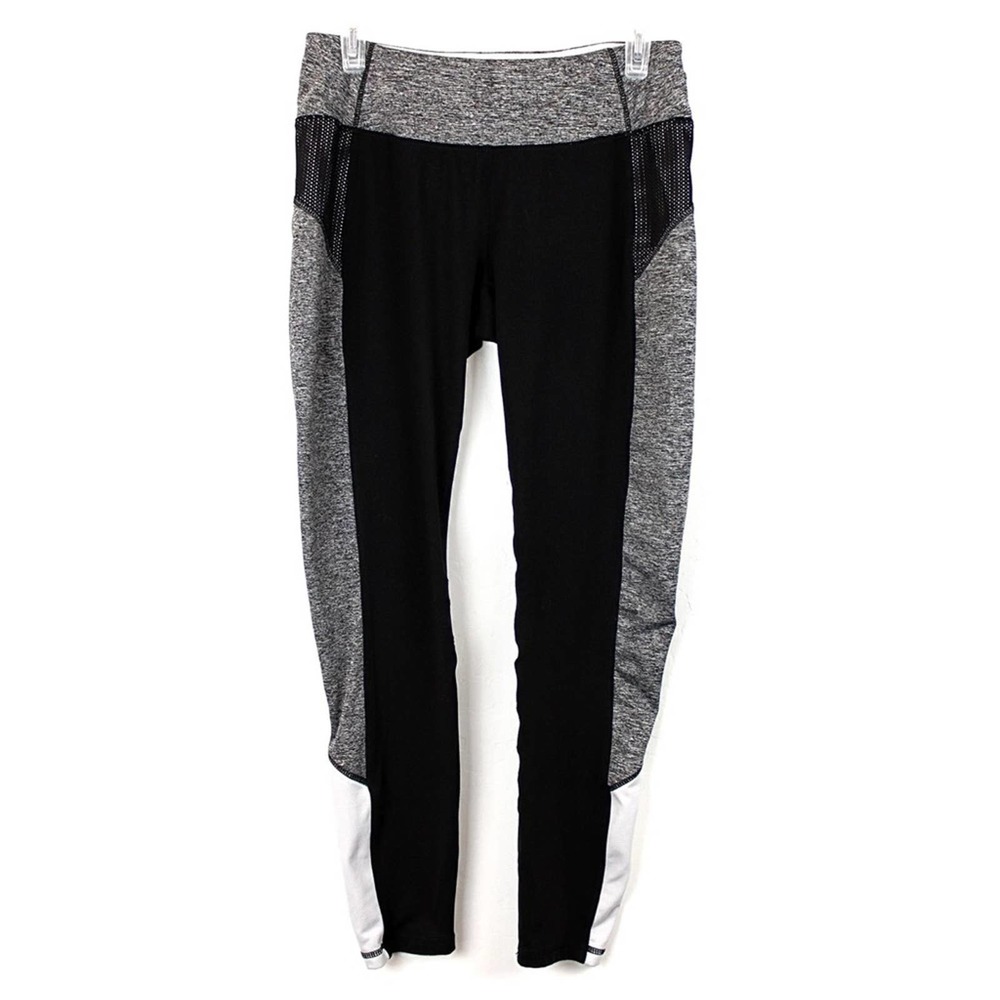 Women's Tangerine Activewear Leggings, Mesh, Gray, White, Black, Size Small